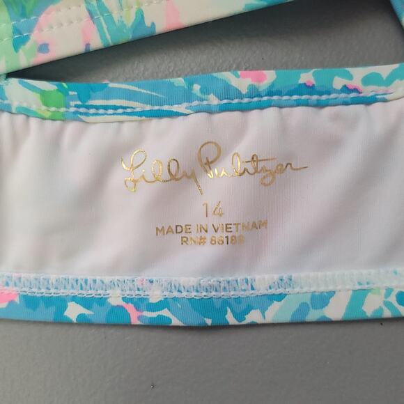 Lilly Pulitzer Swim top Girls size 14 ruffle - top only - Picture 4 of 4